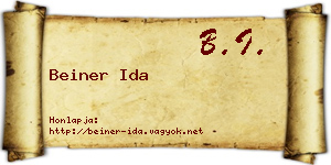 Beiner Ida névjegykártya